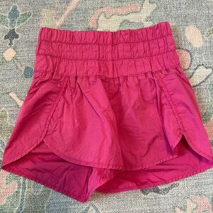 Women's Pink Elastic Waist Skort Shorts